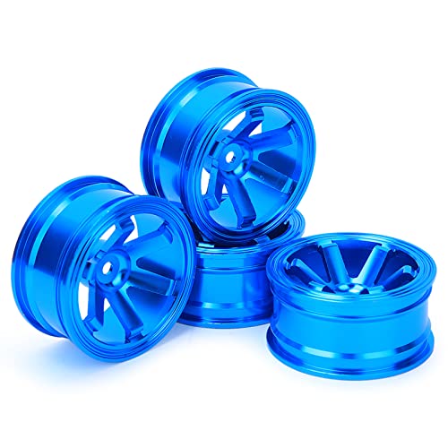 REXVTNS 4pcs Aluminiumlegierung WHRED Hub für 1/10 RC -Drift -Autos | Universeller Anpassungsersatz für Flache Laufversionen | Leichtes Robustes Upgrade (Schwarz/Blau/Kaffee) (Blue) von REXVTNS