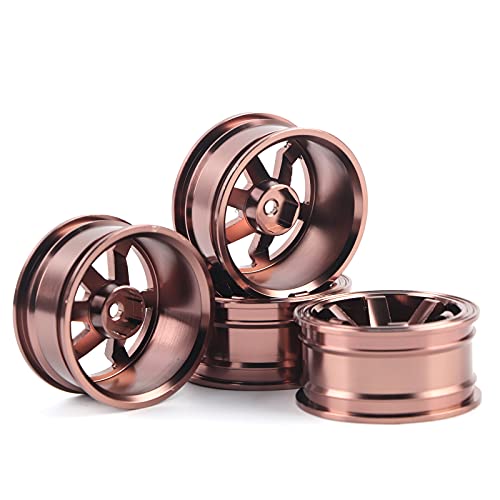 REXVTNS 4pcs Aluminiumlegierung WHRED Hub für 1/10 RC -Drift -Autos | Universeller Anpassungsersatz für Flache Laufversionen | Leichtes Robustes Upgrade (Schwarz/Blau/Kaffee) (Brown) von REXVTNS