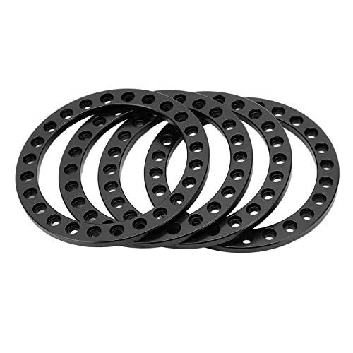 REXVTNS 4pcs Aluminum Alloy Beadlock Ring | for 1.9inch VP Wheel Hub | CNC Machined RC Crawler Accessories | Strong Performance (Black) von REXVTNS