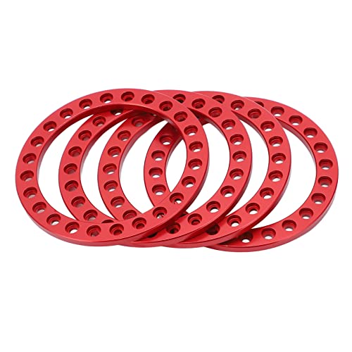 REXVTNS 4pcs Aluminum Alloy Beadlock Ring | for 1.9inch VP Wheel Hub | CNC Machined RC Crawler Accessories | Strong Performance (Red) von REXVTNS