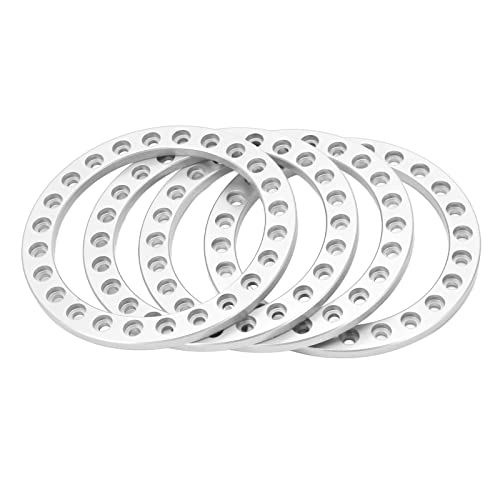 REXVTNS 4pcs Aluminum Alloy Beadlock Ring | for 1.9inch VP Wheel Hub | CNC Machined RC Crawler Accessories | Strong Performance (Silver) von REXVTNS