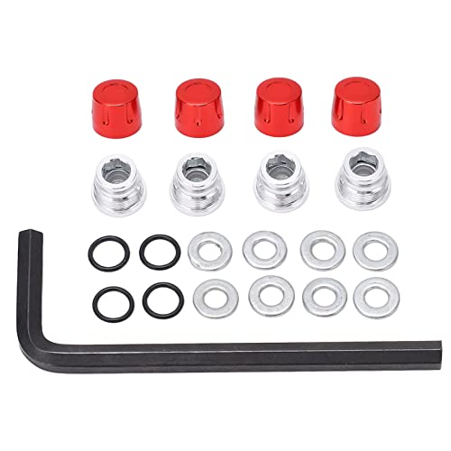 REXVTNS 4pcs Aluminum Alloy Wheel Hub Screw Nut Set | Disconnect Type for 1/10 RC Car with 1.9in Wheel Hub | Replacement/Performance Upgrade Accessories (Red) von REXVTNS