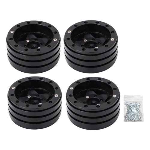 REXVTNS 4pcs CNC Aluminum Alloy RC Wheel Hub 1.9 Inch | Weighted Design for 1/10 RC Crawler / SCX10 | Lower Center of Mass & Enhanced Stability | Replacement for RC Car Accessories (Black) von REXVTNS