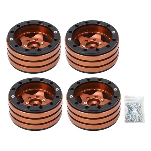 REXVTNS 4pcs CNC Aluminum Alloy RC Wheel Hub 1.9 Inch | Weighted Design for 1/10 RC Crawler / SCX10 | Lower Center of Mass & Enhanced Stability | Replacement for RC Car Accessories (Copper) von REXVTNS