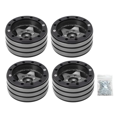 REXVTNS 4pcs CNC Aluminum Alloy RC Wheel Hub 1.9 Inch | Weighted Design for 1/10 RC Crawler / SCX10 | Lower Center of Mass & Enhanced Stability | Replacement for RC Car Accessories (Ti Color) von REXVTNS