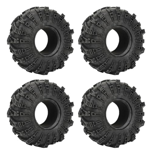 REXVTNS 4pcs RC Crawler Tires 2.2 Inches | Rubber Material with Outstanding Grip & Strong Cushioning | Replacement for 1/10 Remote Control Crawler / SCX10 | Long - Lasting & Simple to von REXVTNS