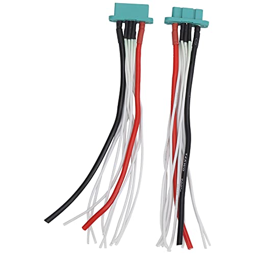 REXVTNS 9 + 2 Plugs MPX Connector Cable | High - Current 60A for RC Fixed Wing Plane/Drone | Male & Female Green Connector with 15cm Cable | Sturdy Rubber + Plastic + Copper Construction von REXVTNS