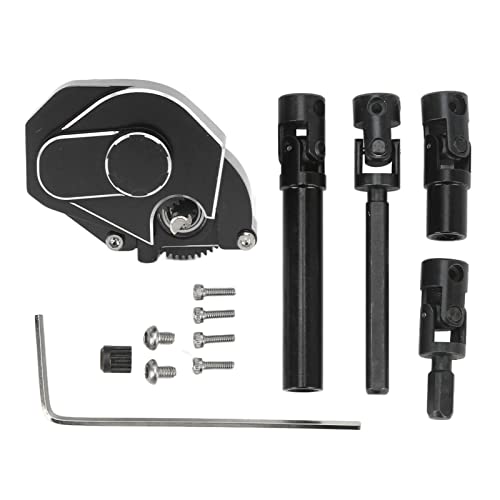 REXVTNS Aluminiumlegierung RC Car Getriebe- und Antriebswelle Set | Kompatibel für axiale SCX24 1/24 RC -Autos | Hoch - Leistungsersatz für AXI00001 / AXI00002 | Robust und rostfrei (Black) von REXVTNS