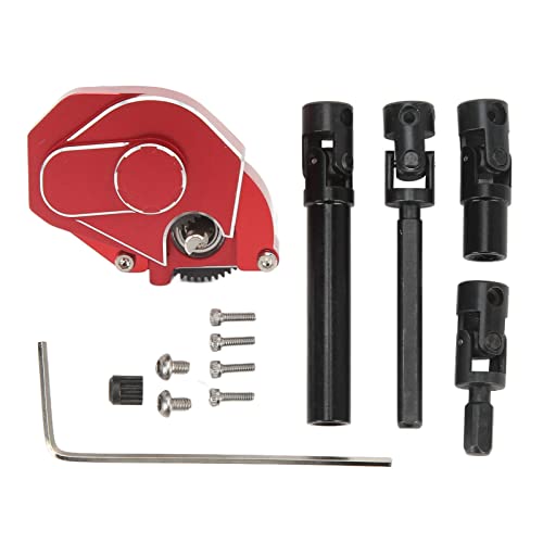 REXVTNS Aluminiumlegierung RC Car Getriebe- und Antriebswelle Set | Kompatibel für axiale SCX24 1/24 RC -Autos | Hoch - Leistungsersatz für AXI00001 / AXI00002 | Robust und rostfrei (Red) von REXVTNS