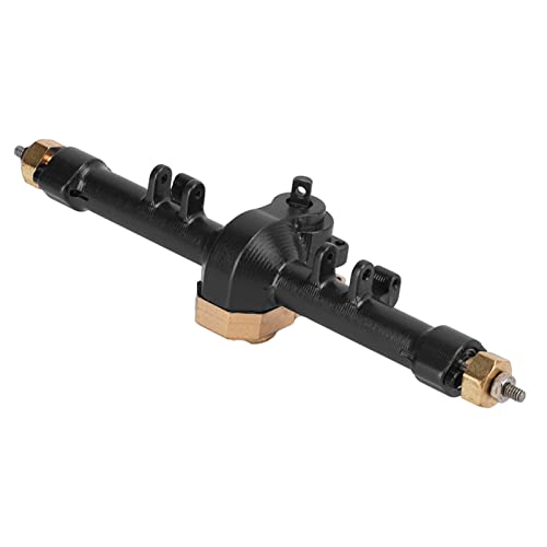 REXVTNS Aluminum Alloy Rear Axle Assembly for Axial SCX24 AXI90081 / AXI00001 / AXI00002 | 1/24 Scale RC Car Upgrade Parts | Sturdy Brass & Aluminum Construction (Black) von REXVTNS