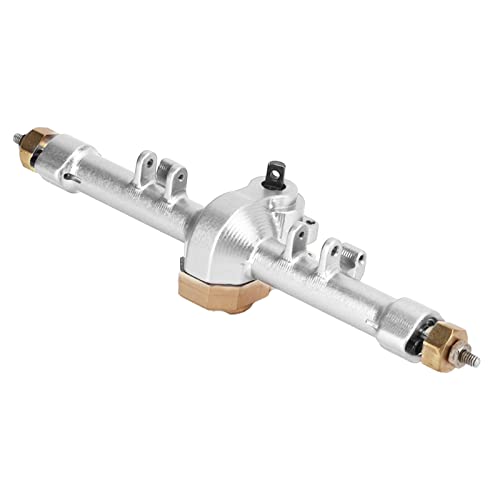 REXVTNS Aluminum Alloy Rear Axle Assembly for Axial SCX24 AXI90081 / AXI00001 / AXI00002 | 1/24 Scale RC Car Upgrade Parts | Sturdy Brass & Aluminum Construction (Silver) von REXVTNS