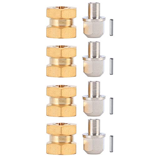 REXVTNS Brass Combiner for SCX10 90046 90047 RC Crawler | 12mm / 15mm / 17mm Heavy Duty Upgrade | 1/10 Scale Accessory | 4 - Pack Long - Lasting Connectors (12mm) von REXVTNS