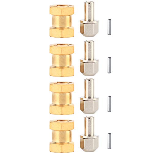 REXVTNS Brass Combiner for SCX10 90046 90047 RC Crawler | 12mm / 15mm / 17mm Heavy Duty Upgrade | 1/10 Scale Accessory | 4 - Pack Long - Lasting Connectors (15mm) von REXVTNS