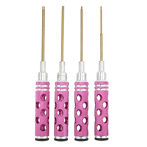 REXVTNS Hex Driver Wrench Set 4Pcs | 1.5mm 2.0mm 2.5mm 3.0mm RC Screwdriver for Miniature Vehicles/Boats/Aircraft | Aluminum Alloy with Secure - Grip Handle (Purple) von REXVTNS
