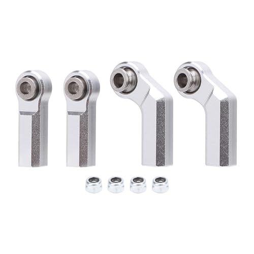 REXVTNS RC Car Ball Joint 4Pcs M4 7.0mm | High Strength Alloy for 1/10 Scale Cars | Curved & Straight Design | Easy Plug & Play Replacement (Silver) von REXVTNS