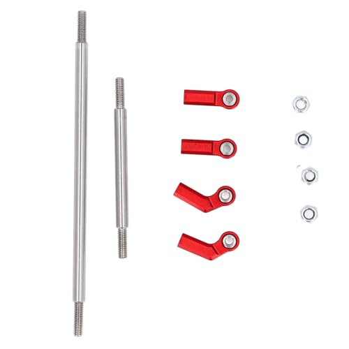 REXVTNS RC Linkage Links Stange Set 104mm | 7 mm Kugelgelenklenker für 1/10 VP F10 Phoenix Achsbrücke | Hochfestigkeit Aluminiumlegierung Servo -Stange/Enhancement -Kit (Red) von REXVTNS