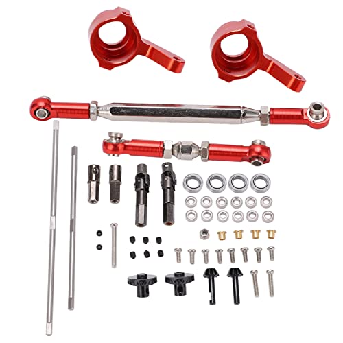 RC Metal Axle Fittings Kit | Upgrade Parts for MN D90 / D91 / D96 / D99 Remote Control Cars | High - Performance Aluminum Alloy Axles with 16 Bearings & 19 Screws (Red) von REXVTNS