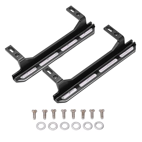 REXVTNS RC -Seitenpedalschrittplatte für SCX10 1/10 RC -Auto | Aluminiumlegierung Running Board | 2 Packung mit 8 Schrauben und 6 Dichtungen | Leichtes und Robustes Upgrade (Schwarz) von REXVTNS