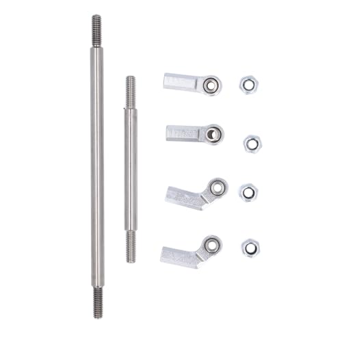 REXVTNS RC Steering Servo Linkage Kit 104mm Pull Rod | 7mm Joints for VP F10 1/10 Scale Car | Aluminum Alloy CNC Machined | High Accuracy Control/Racing Upgrade (Silver) von REXVTNS