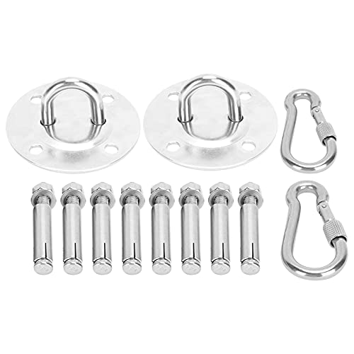 REXVTNS Stainless Steel Hammock Hanging Kit | 1000KG Strong Swing Fixing Kit | Ceiling Mounting Plate with Snap Hook/Yoga Hammock/Indoor Swing | Oxidation - Guarded & Easy Install von REXVTNS