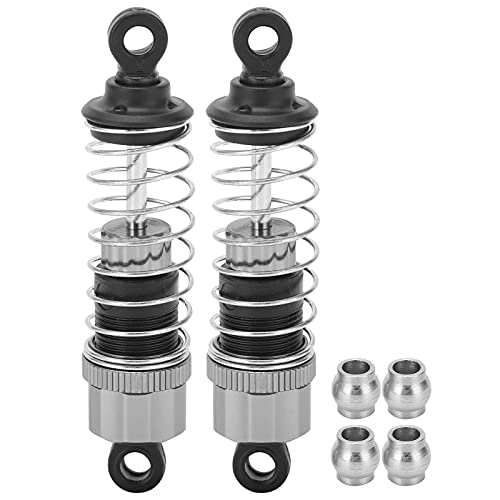 REXVTNS Upgraded Oil Filled Shock Absorber for 1/16 RC Cars | High Strength Aluminum Alloy & Metallic Gray | Replacement for 16889 / M16100A Versions | 73mm Full Length with 4 Ball Heads von REXVTNS