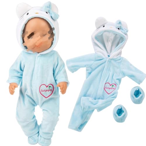 Blau Kätzchen Baby puppenkleidung,Kleidung Outfits für Baby Puppen für 13-18 Zoll Baby Puppen,Baby Puppen Süße Outfits Zubehör für Junge und Mädchen Geburtstagsgeschenk(Ausgenommen Puppen) von REYOK
