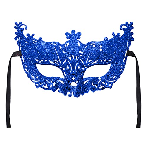 REYYOISKA Damen Maske Venezianische Maske Schwarz Augenmaske Maskerade Maske für Halloween Karneval Party Kostüm Ball Verkleidung für Herren und Damen (Blau, One Size) von REYYOISKA