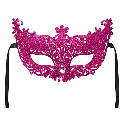 REYYOISKA Damen Maske Venezianische Maske Schwarz Augenmaske Maskerade Maske für Halloween Karneval Party Kostüm Ball Verkleidung für Herren und Damen (Pink, One Size) von REYYOISKA