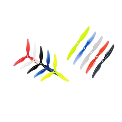 Geeignet für ferngesteuerte Rennsport-Multirotoren, unbemannte Antennenfahrzeuge, Diskettenscheibe, 15,2 cm, 6 Paar, kompatibel mit 6030 15,2 cm klappbaren 2-Klingen, 3 Klingen (2 Klingen, weiß) von REwNXA