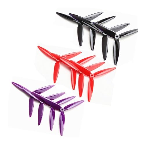 Geeignet für unbemannte Luftfahrzeuge vom Typ 17,8 cm (7 Zoll) ferngesteuert, kompatibel mit 7040 7 x 4 x 3 17,8 cm (7 Zoll) Dreiblatt-4CW 4CCW (4 Paar) (4 Paar, 7040 lila) von REwNXA