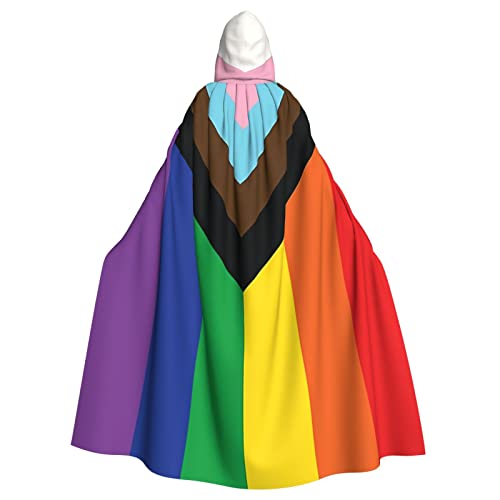 RFSHOP Regenbogen-Flagge Gay Pride Halloween Umhang Tunika Kapuzenmantel Umhang für Halloween Weihnachten Cosplay Kostüm Kapuzenumhang Kapuzenumhang für Herren Damen von RFSHOP