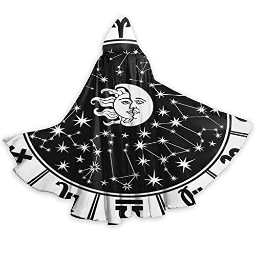RFSHOP Sonne Mond Galaxy Astrologie Zwölf Zeichen Halloween Kapuzenumhang Erwachsene Herren und Damen Umhang Cosplay Party Supplies Kleid Kleidung Geschenk Kostüme von RFSHOP