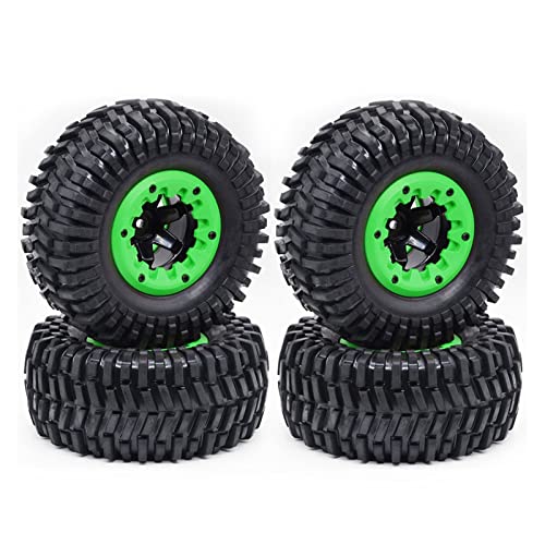 RFVBG 110mm RC Auto Gummireifen Felgensatz 1/10 Short Course Truck, for ARRMA, SENTON 4X4 550 MEGA XLH 9125, for Traxxas, Slash RC-Autoreifen(7545 Green) von RFVBG