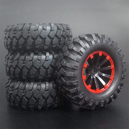 RFVBG 4 STÜCKE 1/10 1,9 Zoll Off Road Climb Rock Crawler Autoreifen Superweiche 96 MM Gummireifen Felge Sechskant 12 MM, for Tamiya, CC01 D90 601A RC-Autoreifen von RFVBG