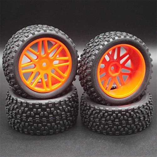 RFVBG 4 STÜCKE 1/10 Off Road Buggy Felge Reifen Reifen, for HSP, for HPI, for Redcat, Ersatz, for HSP, 94166/94170/94107 66015alle RC-Autoreifen(Red) von RFVBG