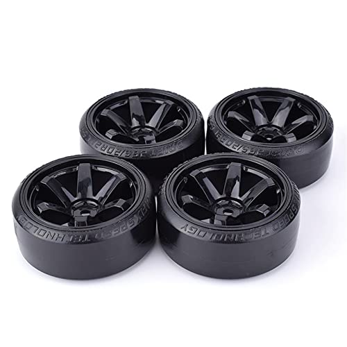 RFVBG 4 STÜCKE 1/10 RC Drift Cars Hot Wheel Hub Hard Pattern Reifen 1: 10, for, for Traxxas, for HSP, for HPI, for Sakura, TT01, for, for Tamiya, RC Drift Car Zubehör RC-Autoreifen(Black) von RFVBG