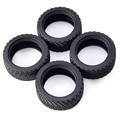 RFVBG 4 STÜCKE 12mm Hex 67mm Gummireifen Felge 1/10 Rolly, for HPI, WR8, for HSP, 94177, for Wltoys, 1/14 144001 RC Auto, for Tamiya, Rallye Auto RC-Autoreifen(AX-8006 tyre) von RFVBG