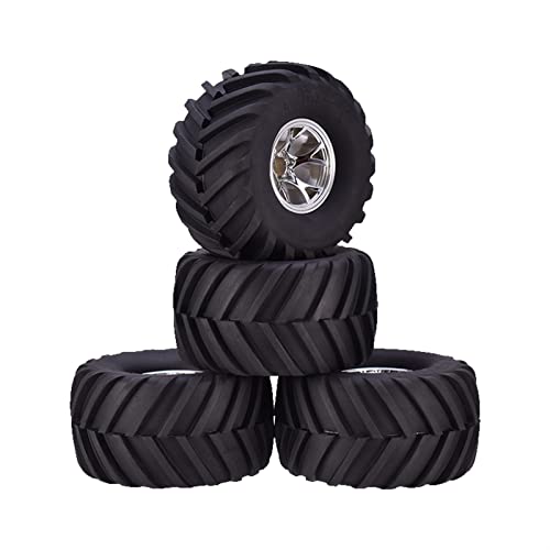RFVBG 4 STÜCKE AX-3003 135mm Reifen Gummireifen Rad ABS Felge Hub 1/10 RC Bigfoot, for HSP, for HPI, for Monster, LKW Modellauto RC-Autoreifen von RFVBG