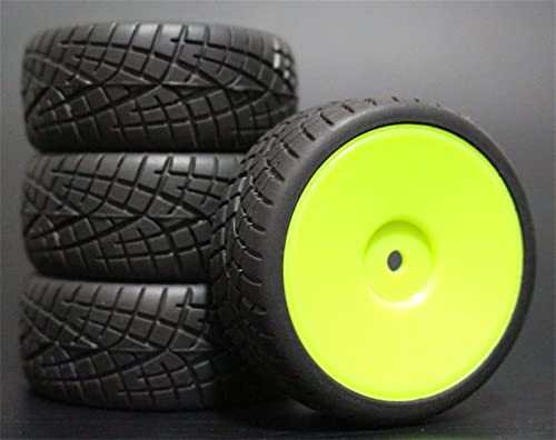 RFVBG 4 STÜCKE Gummi RC Racing Reifen Auto On Road Felge, for HSP, for HPI, 901 ALLE 1/10, for HSP, 94123/94122/94103/D4/D3 RC-Autoreifen(901G-8001) von RFVBG