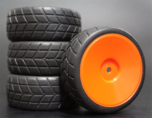 RFVBG 4 STÜCKE Gummi RC Racing Reifen Auto On Road Felge, for HSP, for HPI, 901 ALLE 1/10, for HSP, 94123/94122/94103/D4/D3 RC-Autoreifen(901R-6083) von RFVBG