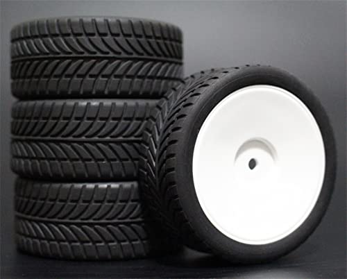 RFVBG 4 STÜCKE Gummi RC Racing Reifen Auto On Road Felge, for HSP, for HPI, 901 ALLE 1/10, for HSP, 94123/94122/94103/D4/D3 RC-Autoreifen(901W -6085) von RFVBG