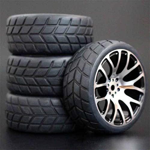 RFVBG 4 Stück, for HSP, for HPI Racing, Reifen, Metallfelgen, 4 Stück RC 1/10 On-Road Car HSP 94123/94103/94122 D4/D3 FW06 7y-h RC-Autoreifen(7Y-H-6083) von RFVBG