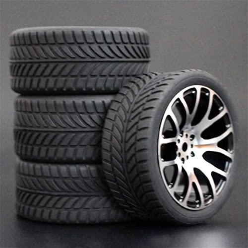 RFVBG 4 Stück, for HSP, for HPI Racing, Reifen, Metallfelgen, 4 Stück RC 1/10 On-Road Car HSP 94123/94103/94122 D4/D3 FW06 7y-h RC-Autoreifen(7Y-H-6085) von RFVBG