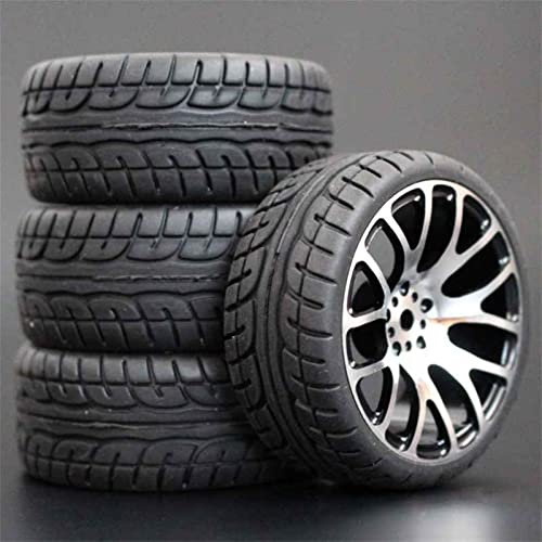 RFVBG 4 Stück, for HSP, for HPI Racing, Reifen, Metallfelgen, 4 Stück RC 1/10 On-Road Car HSP 94123/94103/94122 D4/D3 FW06 7y-h RC-Autoreifen(7Y-H-8003) von RFVBG
