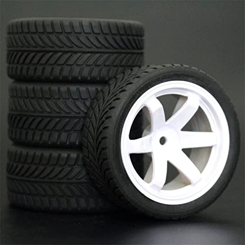 RFVBG 4 Stück 1/10 On-Road-Autoreifen 26 * 64 MM ABS-Felge Gummireifen 702, for HSP, for Tamiya, for HPI, for Kyosho, 94122 94123 D3 D4 Tt02 RC-Autoreifen(702-6085) von RFVBG