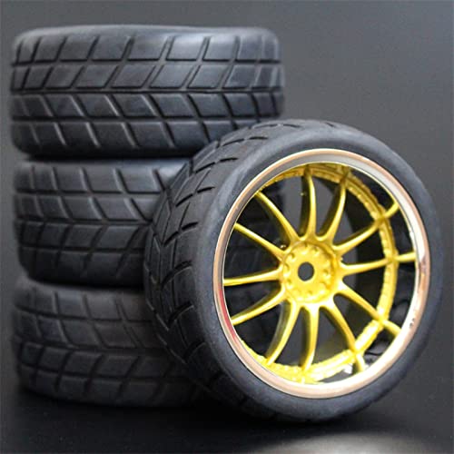 RFVBG 4 Stück 1/10 On-Road-Autoreifen 26 * 64 MM ABS-Felge Gummireifen 9003, for HSP, for Tamiya, for HPI, for Kyosho, for Sakura, 94122 94123 D3 D4 Tt02 RC-Autoreifen(9003-6083) von RFVBG