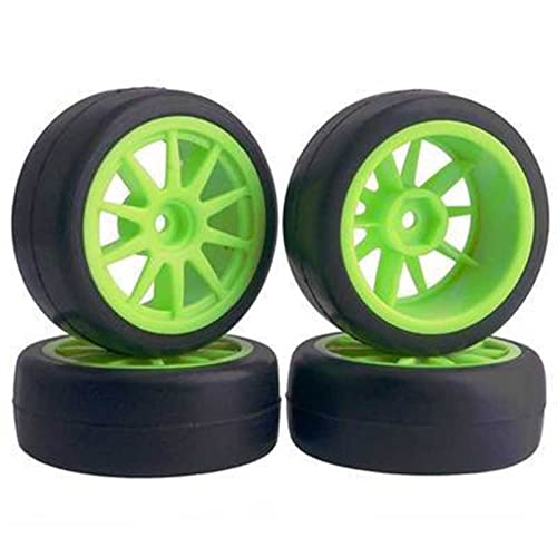 RFVBG 4 Stück 1/10 On-Road-Autoreifen 26 * 64 MM ABS-Felge Gummireifen 910, for HSP, for Tamiya, for HPI, for Kyosho, 94122 94123 D3 D4 Tt02 RC-Autoreifen(910G-6018) von RFVBG