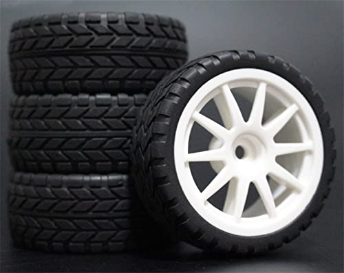 RFVBG 4 Stück 1/10 On-Road-Autoreifen 26 * 64 MM ABS-Felge Gummireifen 910, for HSP, for Tamiya, for HPI, for Kyosho, 94122 94123 D3 D4 Tt02 RC-Autoreifen(910W -6017) von RFVBG