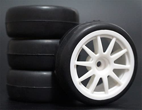 RFVBG 4 Stück 1/10 On-Road-Autoreifen 26 * 64 MM ABS-Felge Gummireifen 910, for HSP, for Tamiya, for HPI, for Kyosho, 94122 94123 D3 D4 Tt02 RC-Autoreifen(910W -6018) von RFVBG