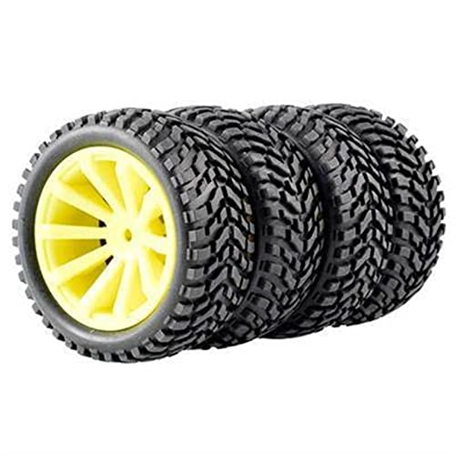 RFVBG 4 Stück 75 mm Auto-Klettergummi-Offroad-Felgen und Sechskantreifen, for HSP, for HPI, 1:10 Komponenten RC-Autoreifen(600-7004) von RFVBG